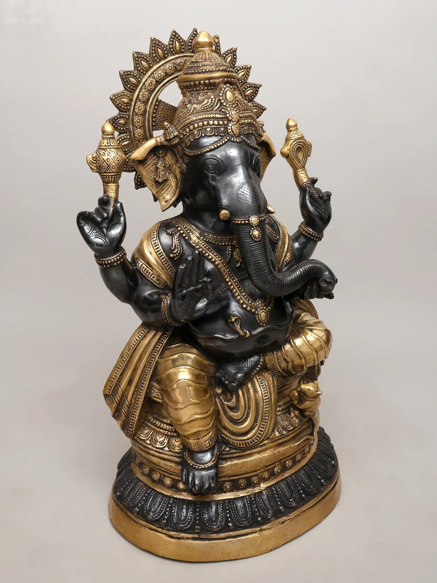 Brassaura™ Brass Ganesha Statue | Height 35 Inches & Weight 49.79 kgs