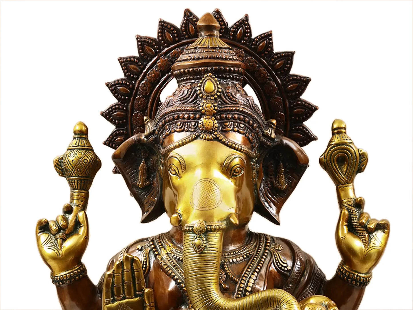 Brassaura™ Brass Ganesha Statue | Height 35 Inches & Weight 48.80 kgs