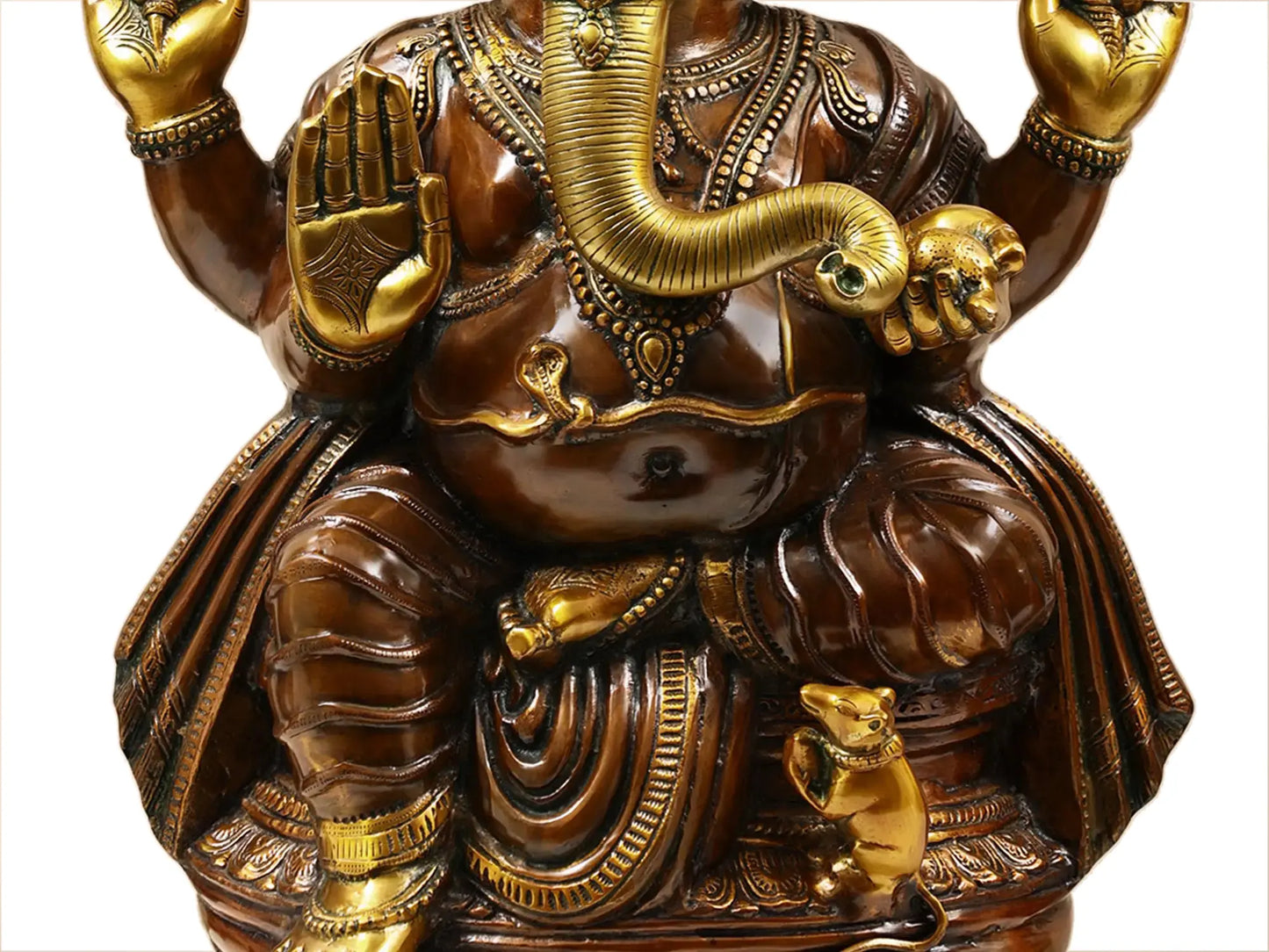 Brassaura™ Brass Ganesha Statue | Height 35 Inches & Weight 48.80 kgs