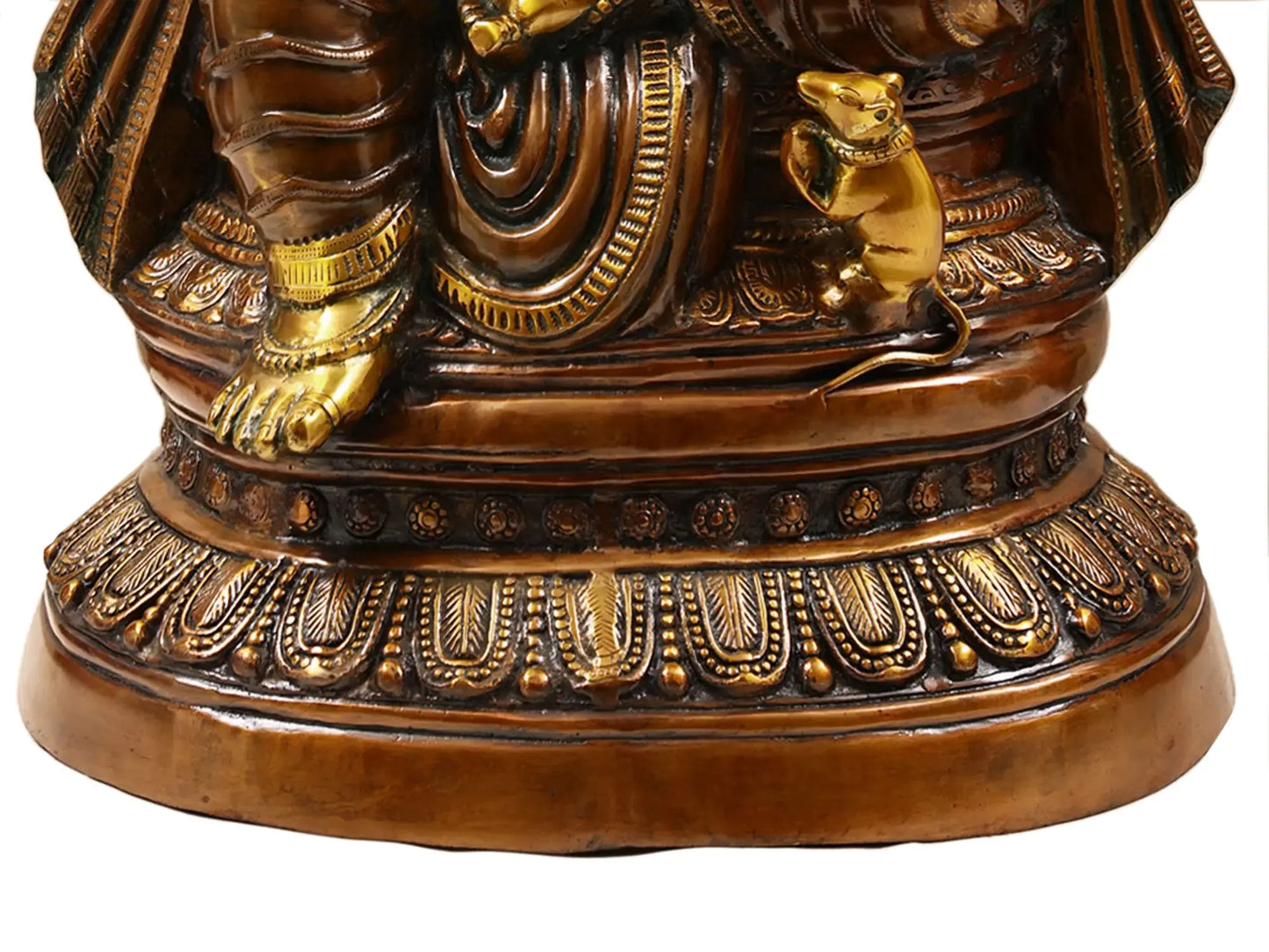 Brassaura™ Brass Ganesha Statue | Height 35 Inches & Weight 48.80 kgs