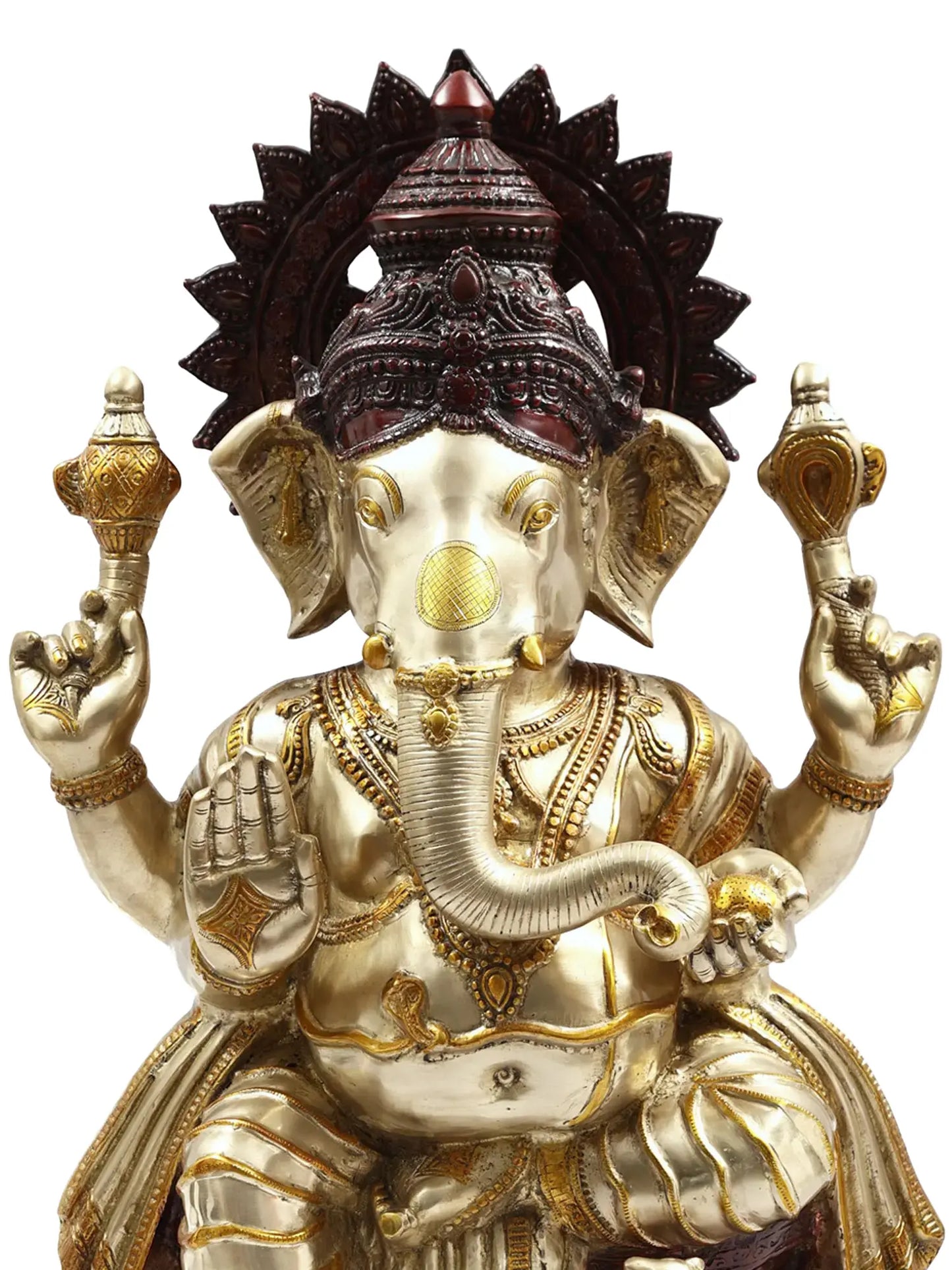 Brassaura™ Brass Ganesha Statue | Height 35 Inches & Weight 48.80 kgs