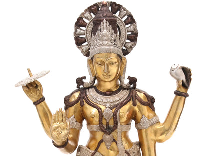 Brassaura® Brass Vishnu Statue | Height 41 Inches & Weight 32.40 kg
