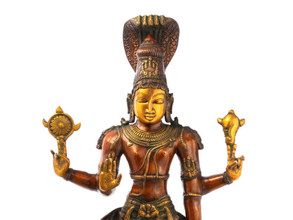 Brassaura® Brass Vishnu Statue | Height 38 Inches & Weight 28 kg