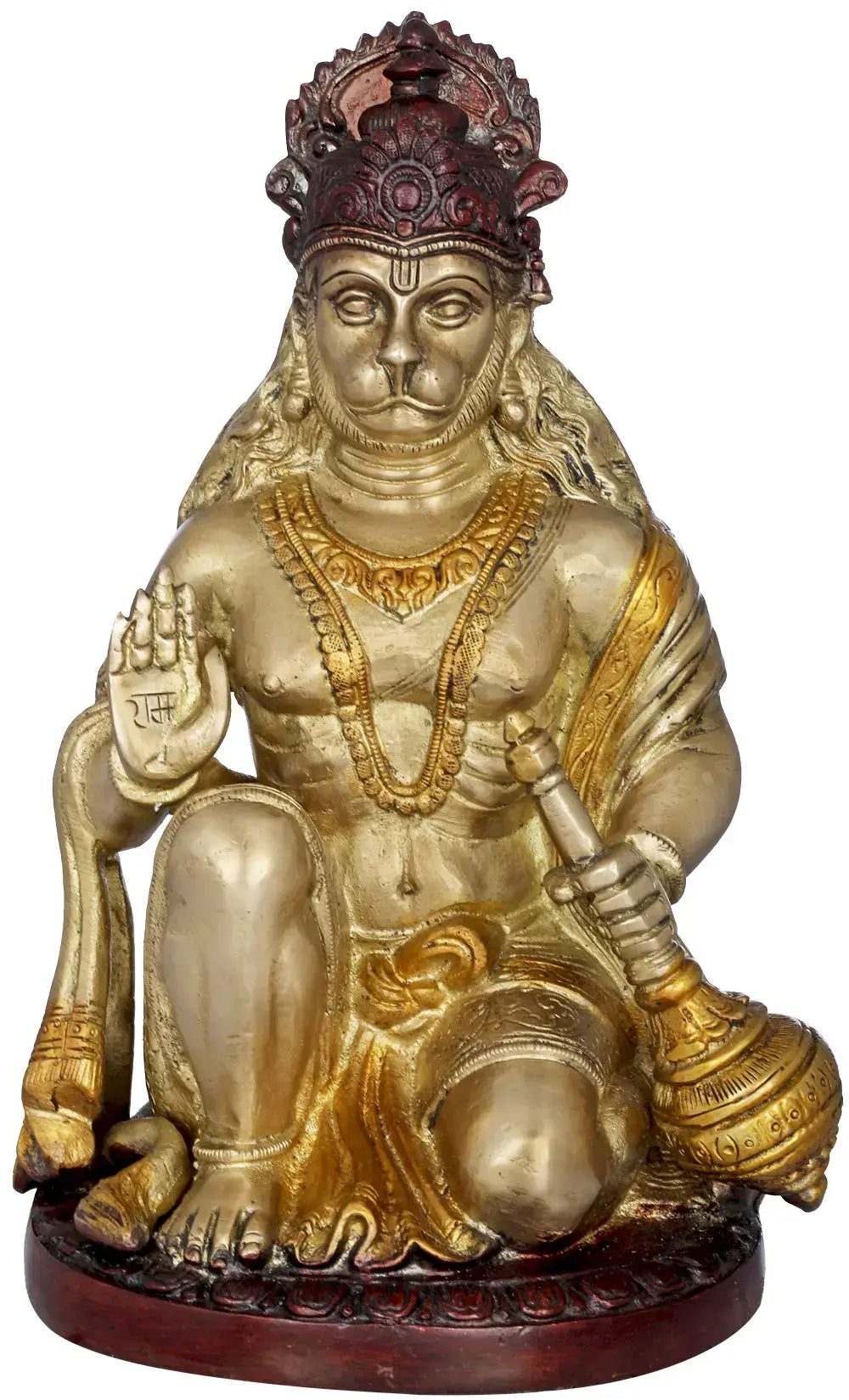 Brassaura® Blessing Hanuman Idol | Brass Statue | Height 9.25 Inches & Weight 3 kgs