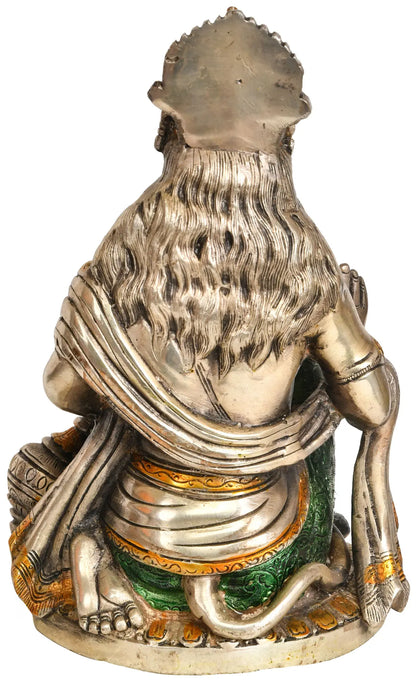 Brassaura® Blessing Hanuman Idol | Brass Statue | Height 9.25 Inches & Weight 3 kgs