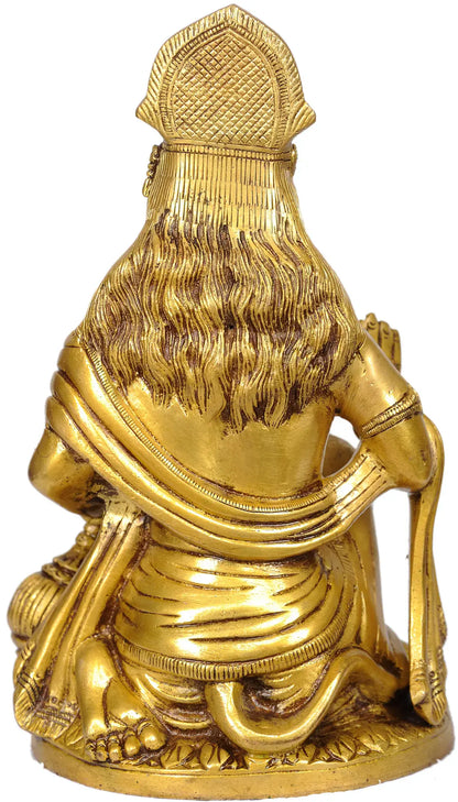 Brassaura® Blessing Hanuman Idol | Brass Statue | Height 9.25 Inches & Weight 3 kgs