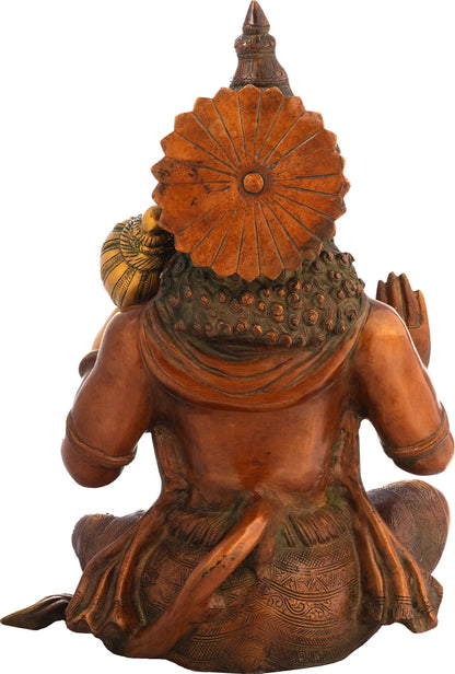 ब्रासौर® बैठी हुई हनुमान प्रतिमा | पीतल की मूर्ति | ऊंचाई 16.9 इंच और वज़न 13 किलोग्राम