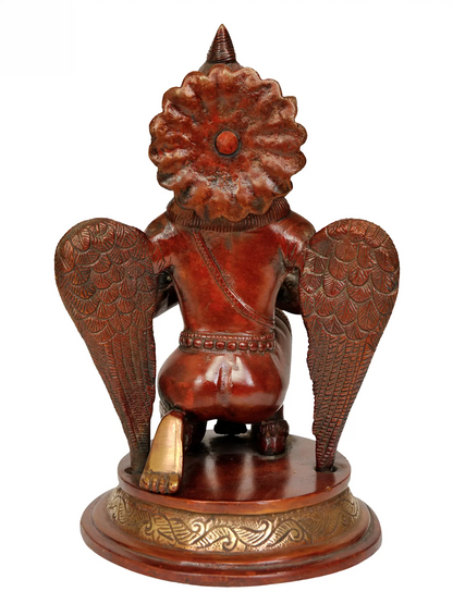 ब्रसौर® ब्रास गरुड़ मूर्ति | ऊंचाई 9 इंच और वज़न 2.60 किलोग्राम