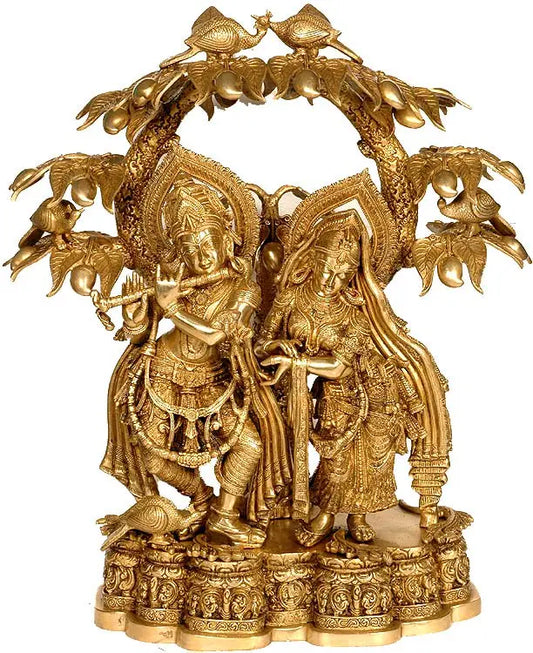 Brassaura® Brass Radhe Krishna Statue | Height 30 Inches & Weight 55.20 kg