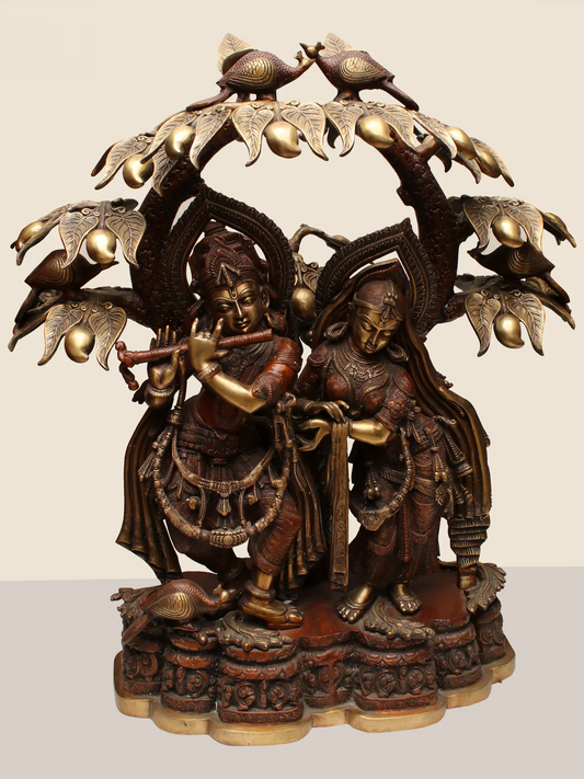 Brassaura® Brass Radhe Krishna Statue | Height 30 Inches & Weight 55.20 kg