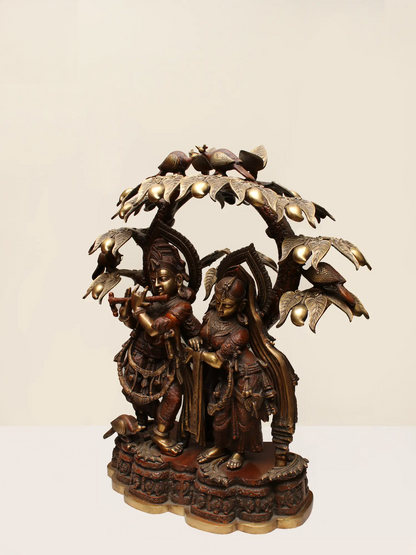 Brassaura® Brass Radhe Krishna Statue | Height 30 Inches & Weight 55.20 kg