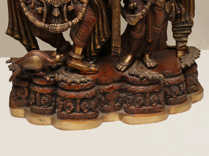 Brassaura® Brass Radhe Krishna Statue | Height 30 Inches & Weight 55.20 kg