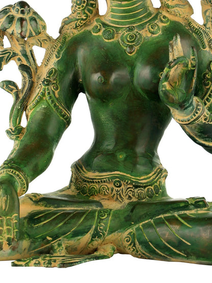 Brassaura® Brass White Tara Sculpture | Height 9 Inches & Weight 2.70 kg