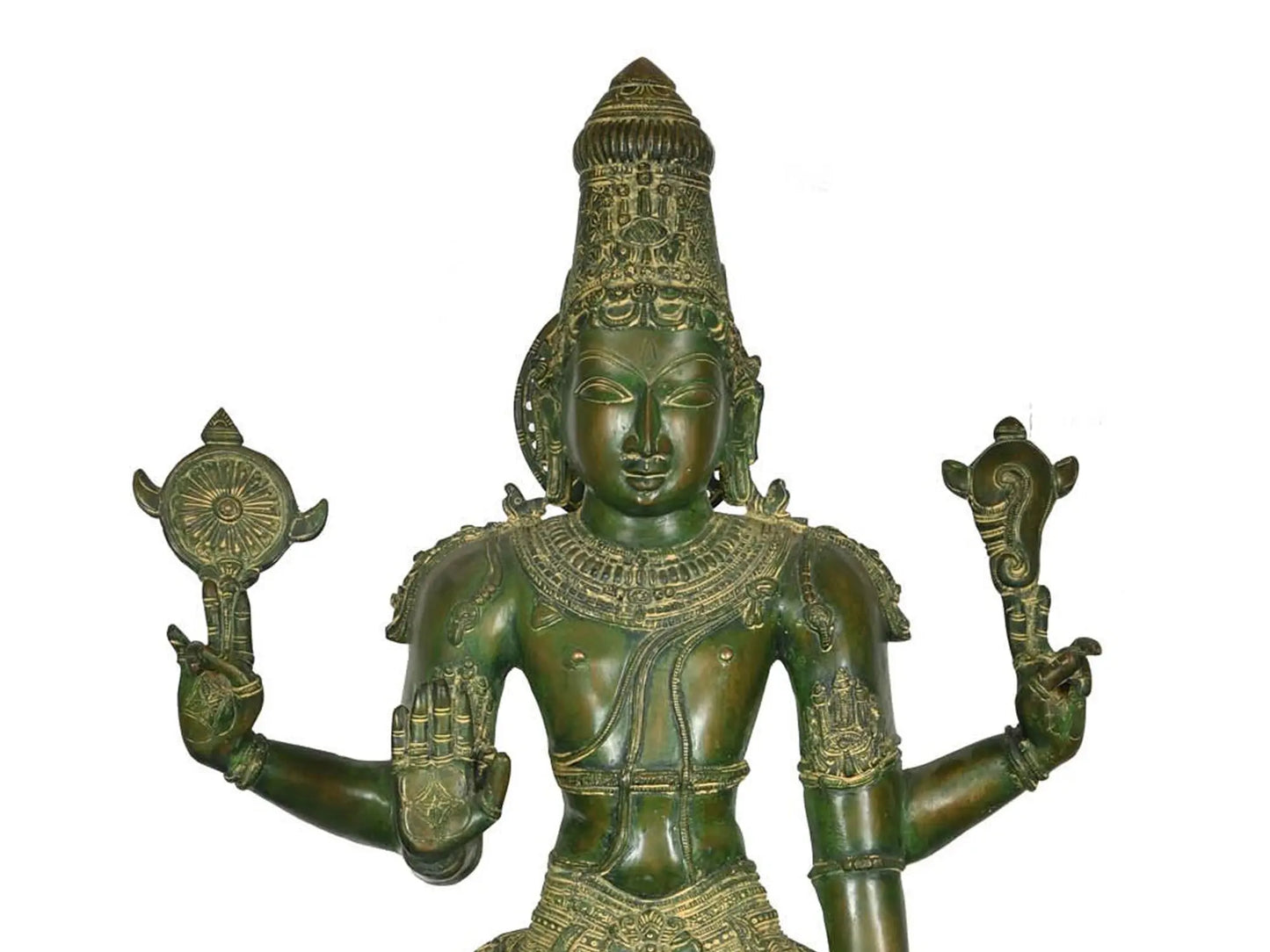 ब्रासुरा® भगवान विष्णु की मूर्ति | शुद्ध पीतल | ऊंचाई 37 इंच और वज़न 27 किलोग्राम