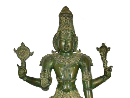 ब्रासुरा® भगवान विष्णु की मूर्ति | शुद्ध पीतल | ऊंचाई 37 इंच और वज़न 27 किलोग्राम