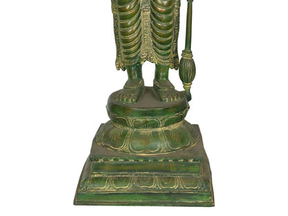 ब्रासुरा® भगवान विष्णु की मूर्ति | शुद्ध पीतल | ऊंचाई 37 इंच और वज़न 27 किलोग्राम