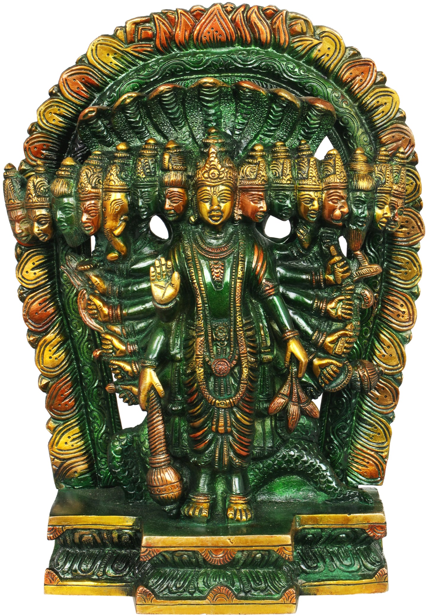 ब्रस्सौड़ा® विश्वरूपा विष्णु प्रतिमा | शुद्ध पीतल | ऊंचाई 11 इंच और वजन 5.50 किलोग्राम