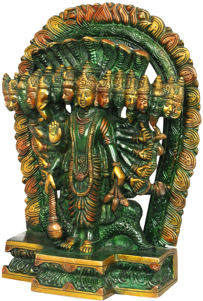 ब्रस्सौड़ा® विश्वरूपा विष्णु प्रतिमा | शुद्ध पीतल | ऊंचाई 11 इंच और वजन 5.50 किलोग्राम
