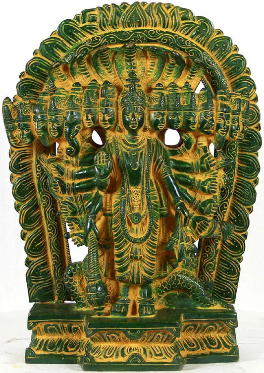 Brassaura® Vishwaroopa Vishnu Statue | Pure Brass | Height 11 Inches & Weight 5.50 kgs