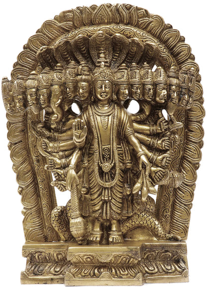 बृषाउरा® विश्वरूप विष्णु प्रतिमा | शुद्ध पीतल | ऊँचाई 11 इंच और वज़न 5.50 किलोग्राम