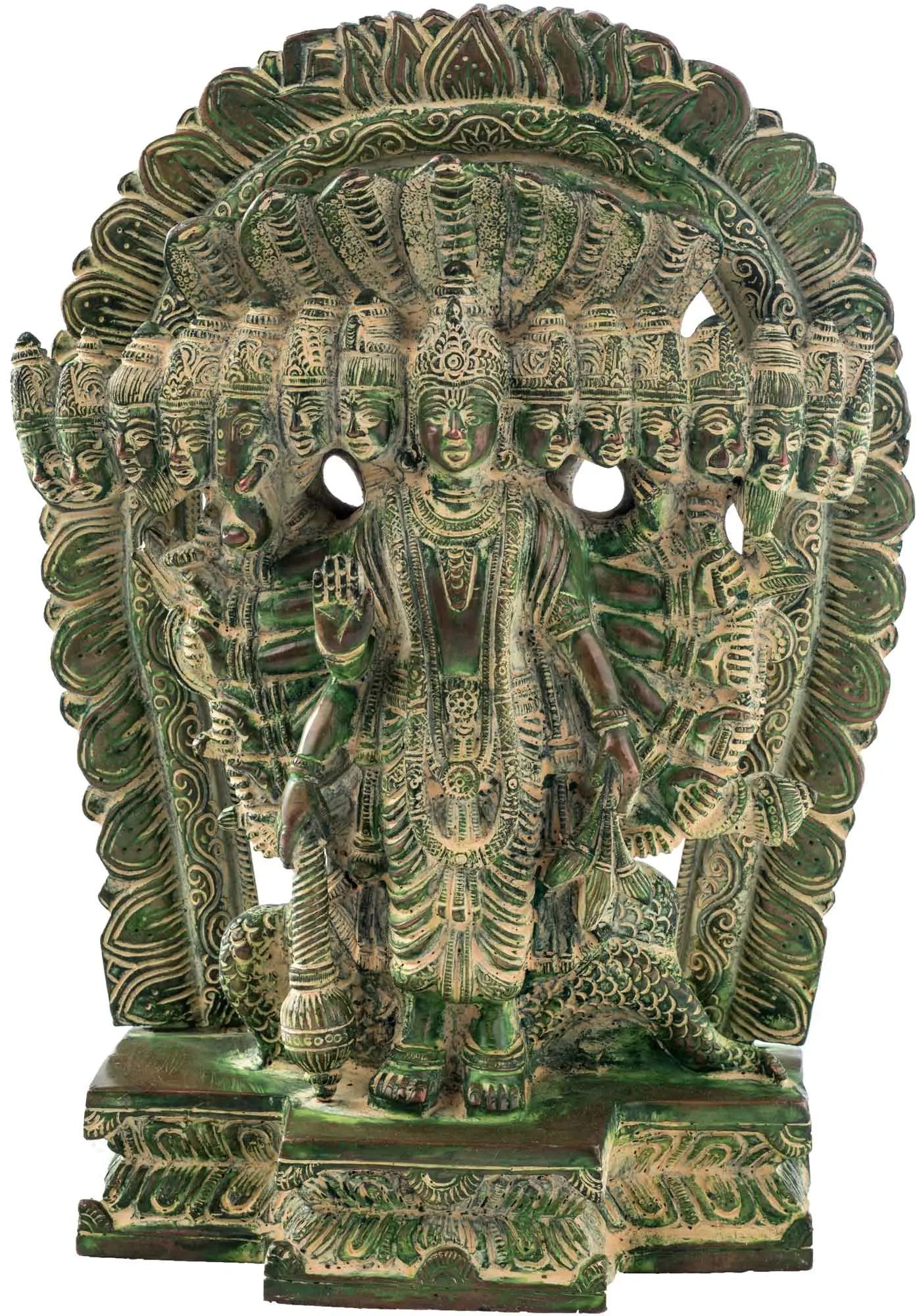 ब्रासौड़ा® विश्वरूप विष्णु प्रतिमा | शुद्ध पीतल | ऊँचाई 11 इंच और वज़न 5.50 किलोग्राम