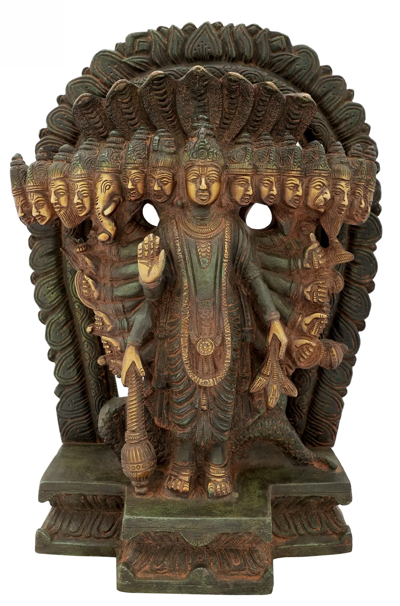 ब्रसौर® विश्वरूप विष्णु प्रतिमा | शुद्ध पीतल | ऊंचाई 11 इंच और वज़न 5.50 किलोग्राम