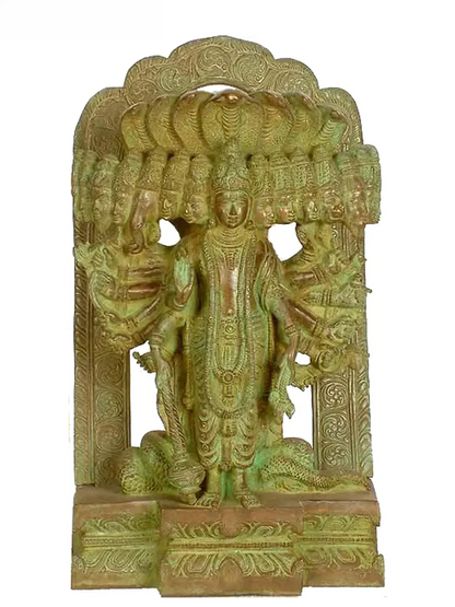 ब्रैसौरा® विश्वरूपा विष्णु प्रतिमा | शुद्ध पीतल | ऊंचाई 14.5 इंच और वजन 9.60 किलोग्राम
