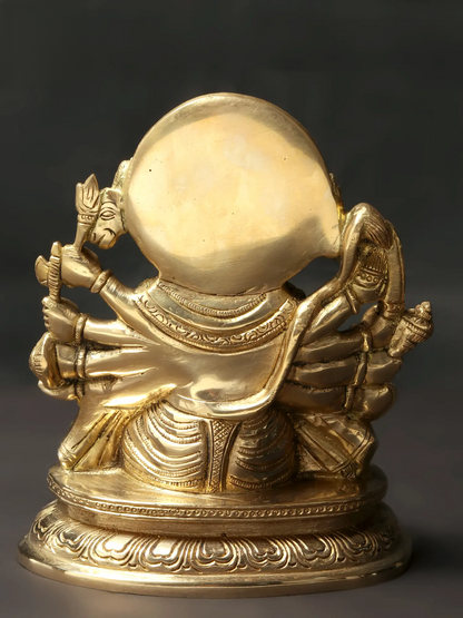 Brassaura® Panchmukhi Hanuman Statue | Pure Brass Idol for Home Temple & Vastu | Height 6.5 Inches & Weight 1.65 kgs