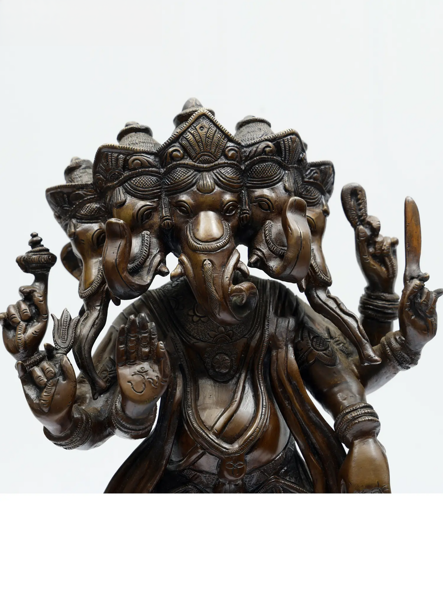 Brassaura™ Pure Brass Ganesha Idol for Pooja Room & Home Temple Decor | 15 Inches | 8 kgs