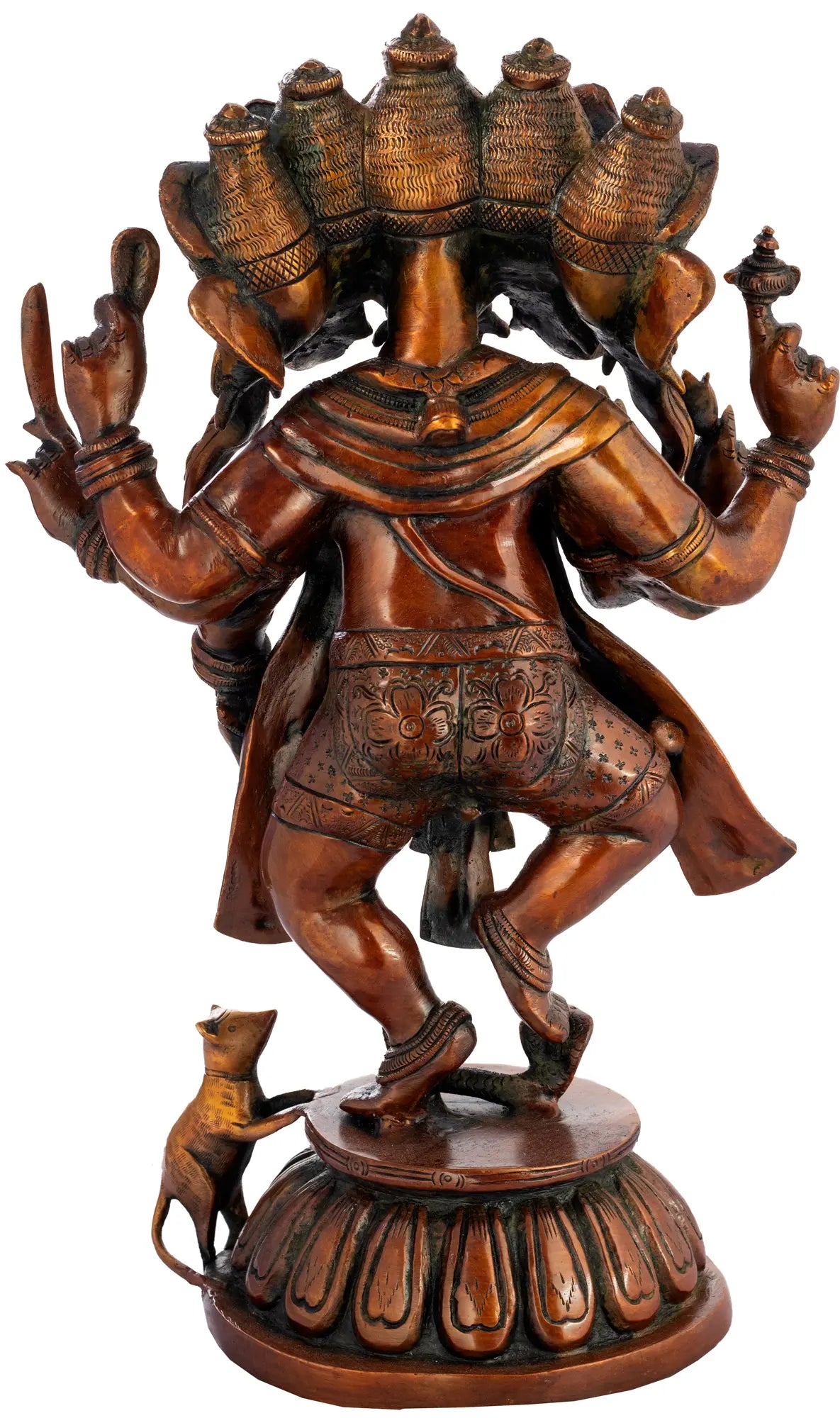ब्रॉसुरा™ शुद्ध पीतल गणेश मूर्ति पूजा कक्ष और गृह मंदिर की सजावट के लिए | 15 इंच | 8 किलो
