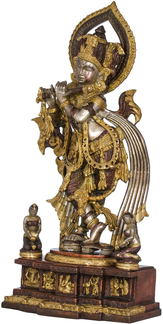 Brassaura® Brass Krishnan Statue | Height 63.5 cm & Weight 17.10 kg