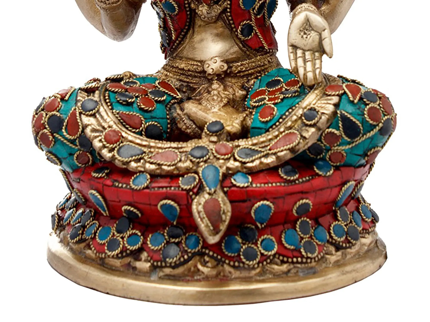 Brassaura® Goddess Lakshmi Seated on Lotus | Brass Statue | Height 9 Inches & Weight 3.80 kgs