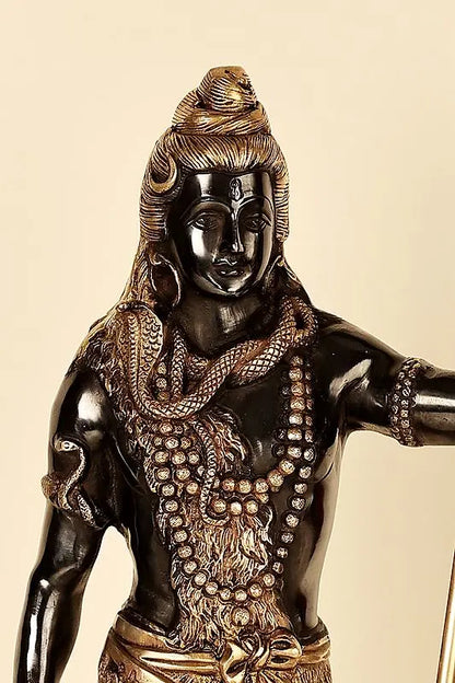 Brassaura™ Standing Lord Shiva Idol with Trishul | Height 26 Inches & Weight 10 kgs