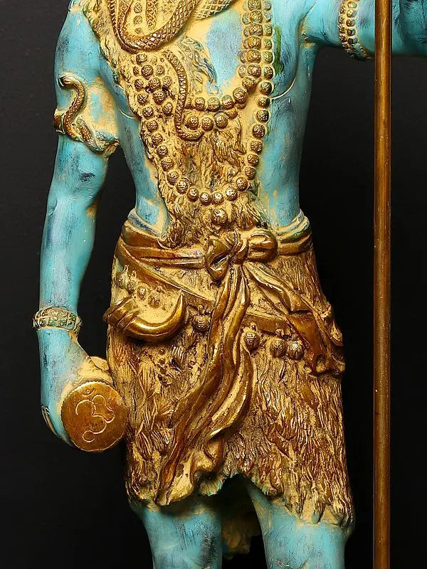 Brassaura™ Standing Lord Shiva Idol with Trishul | Height 26 Inches & Weight 10 kgs