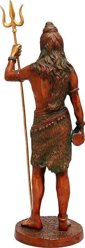 Brassaura™ Standing Lord Shiva Idol with Trishul | Height 26 Inches & Weight 10 kgs