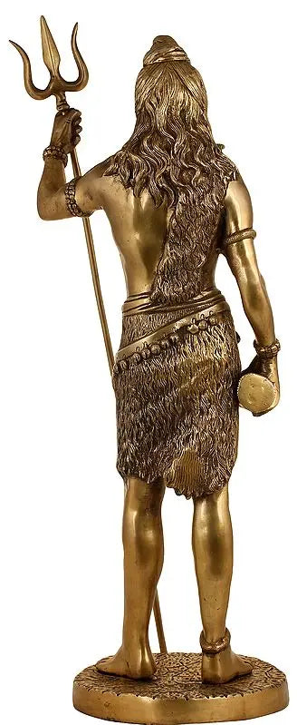Brassaura™ Standing Lord Shiva Idol with Trishul | Height 26 Inches & Weight 10 kgs