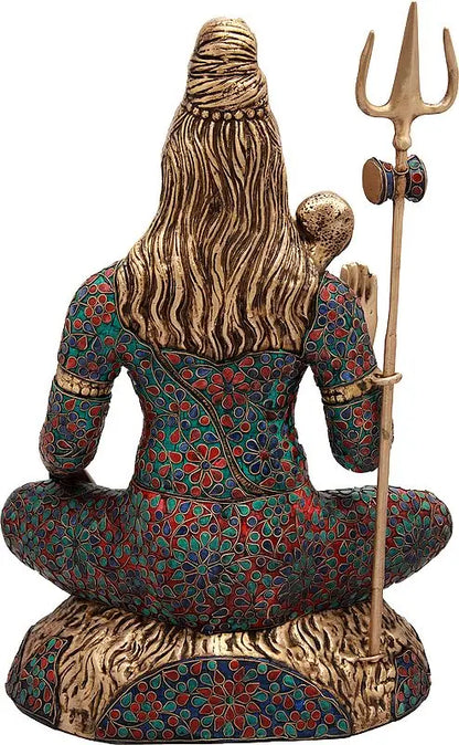 Brassaura® Brass Sitting Shiva Statue | Height 22 Inches & Weight 17.10 kg