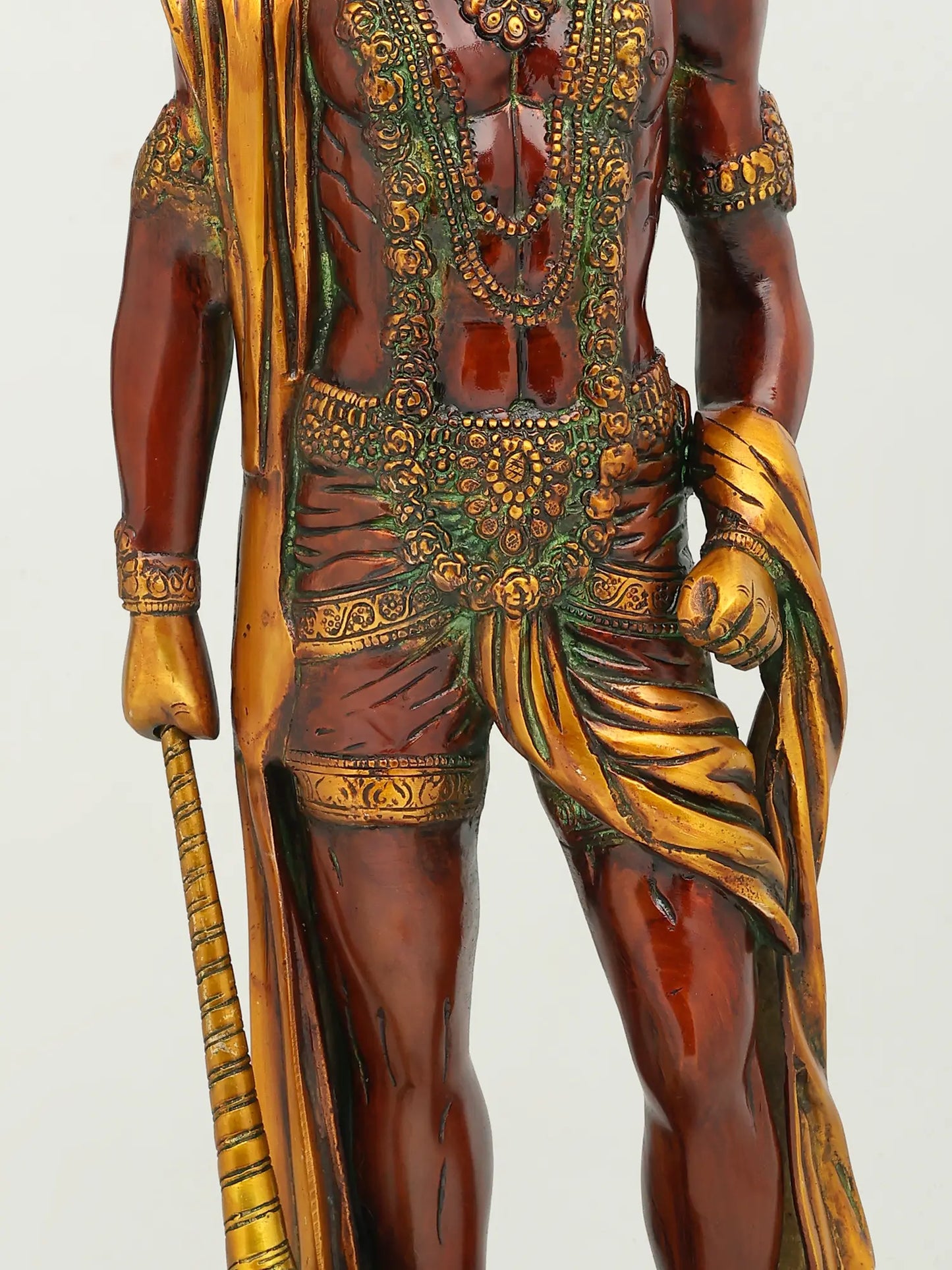 Brassaura® Standing Hanuman with Gada | Brass with Antique Finish | Height 23 Inches & Weight 12 kgs