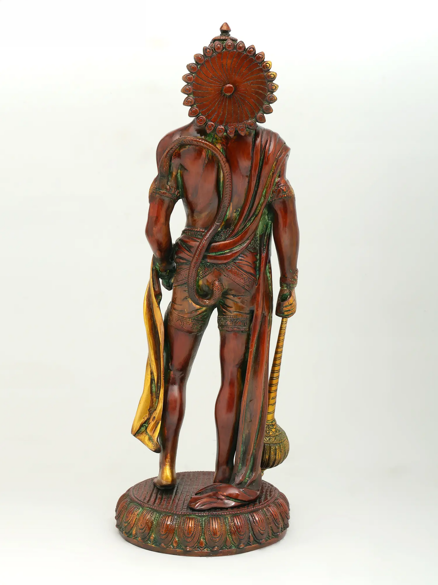 Brassaura® Standing Hanuman with Gada | Brass with Antique Finish | Height 23 Inches & Weight 12 kgs