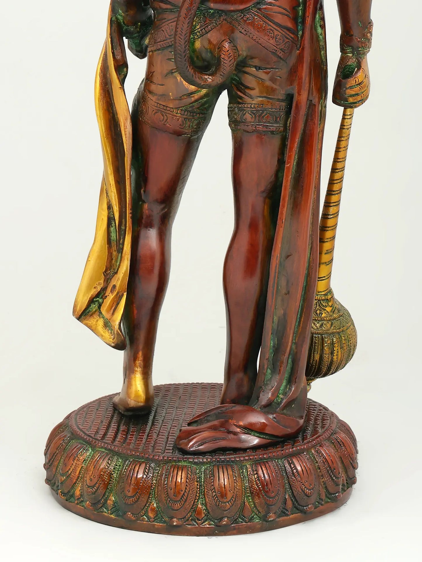 Brassaura® Standing Hanuman with Gada | Brass with Antique Finish | Height 23 Inches & Weight 12 kgs