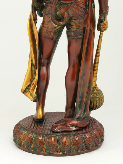 Brassaura® Standing Hanuman with Gada | Brass with Antique Finish | Height 23 Inches & Weight 12 kgs