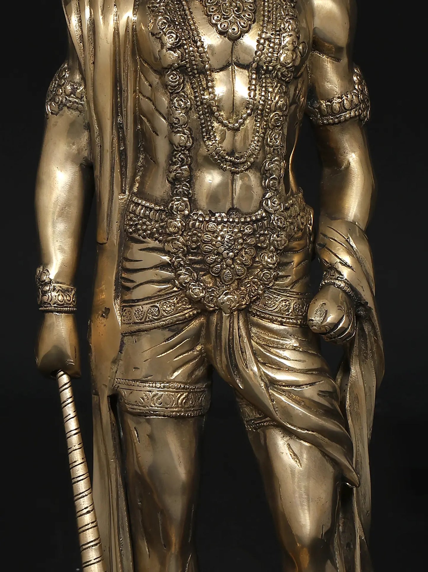 Brassaura® Standing Hanuman with Gada | Brass with Antique Finish | Height 23 Inches & Weight 12 kgs