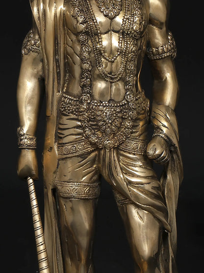 Brassaura® Standing Hanuman with Gada | Brass with Antique Finish | Height 23 Inches & Weight 12 kgs