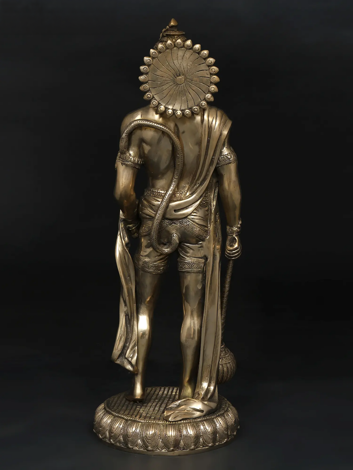 Brassaura® Standing Hanuman with Gada | Brass with Antique Finish | Height 23 Inches & Weight 12 kgs