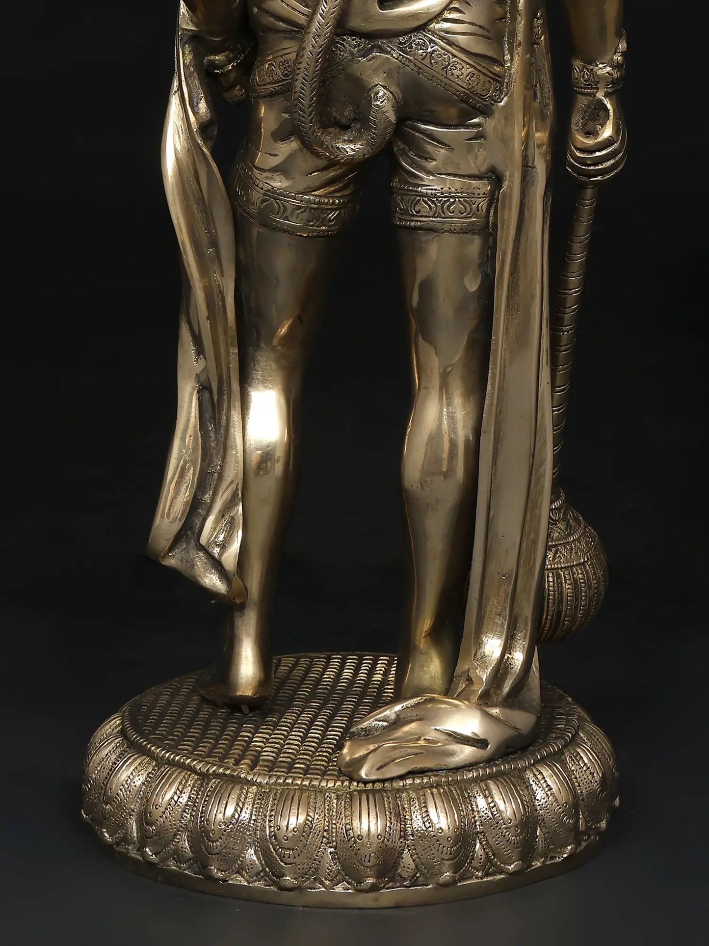 Brassaura® Standing Hanuman with Gada | Brass with Antique Finish | Height 23 Inches & Weight 12 kgs