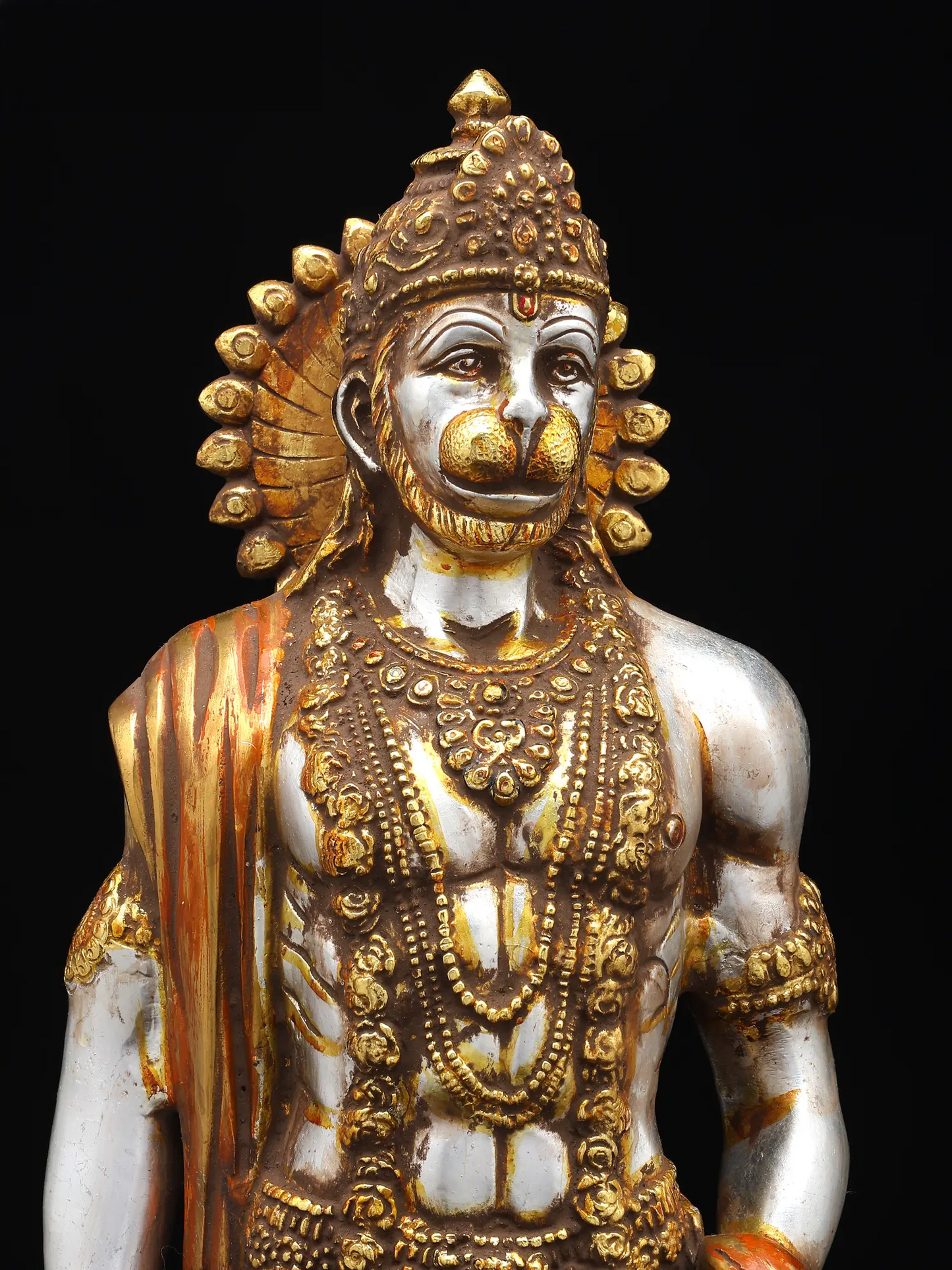 Brassaura® Standing Hanuman with Gada | Brass with Antique Finish | Height 23 Inches & Weight 12 kgs