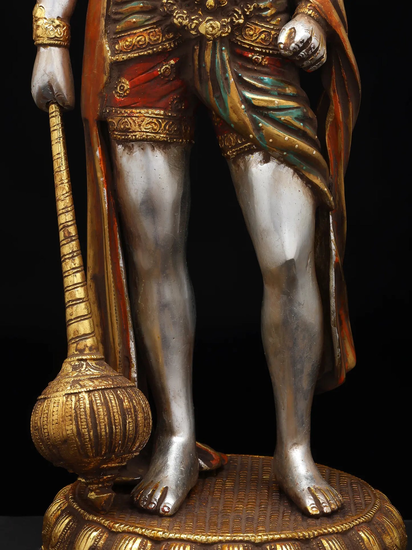 Brassaura® Standing Hanuman with Gada | Brass with Antique Finish | Height 23 Inches & Weight 12 kgs