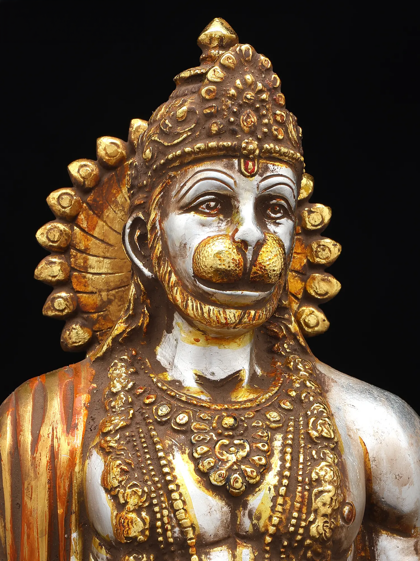 Brassaura® Standing Hanuman with Gada | Brass with Antique Finish | Height 23 Inches & Weight 12 kgs