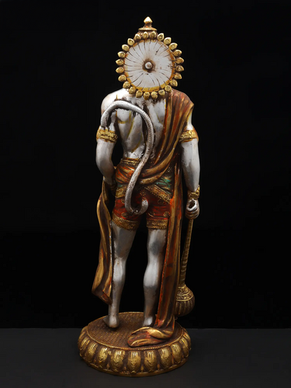Brassaura® Standing Hanuman with Gada | Brass with Antique Finish | Height 23 Inches & Weight 12 kgs