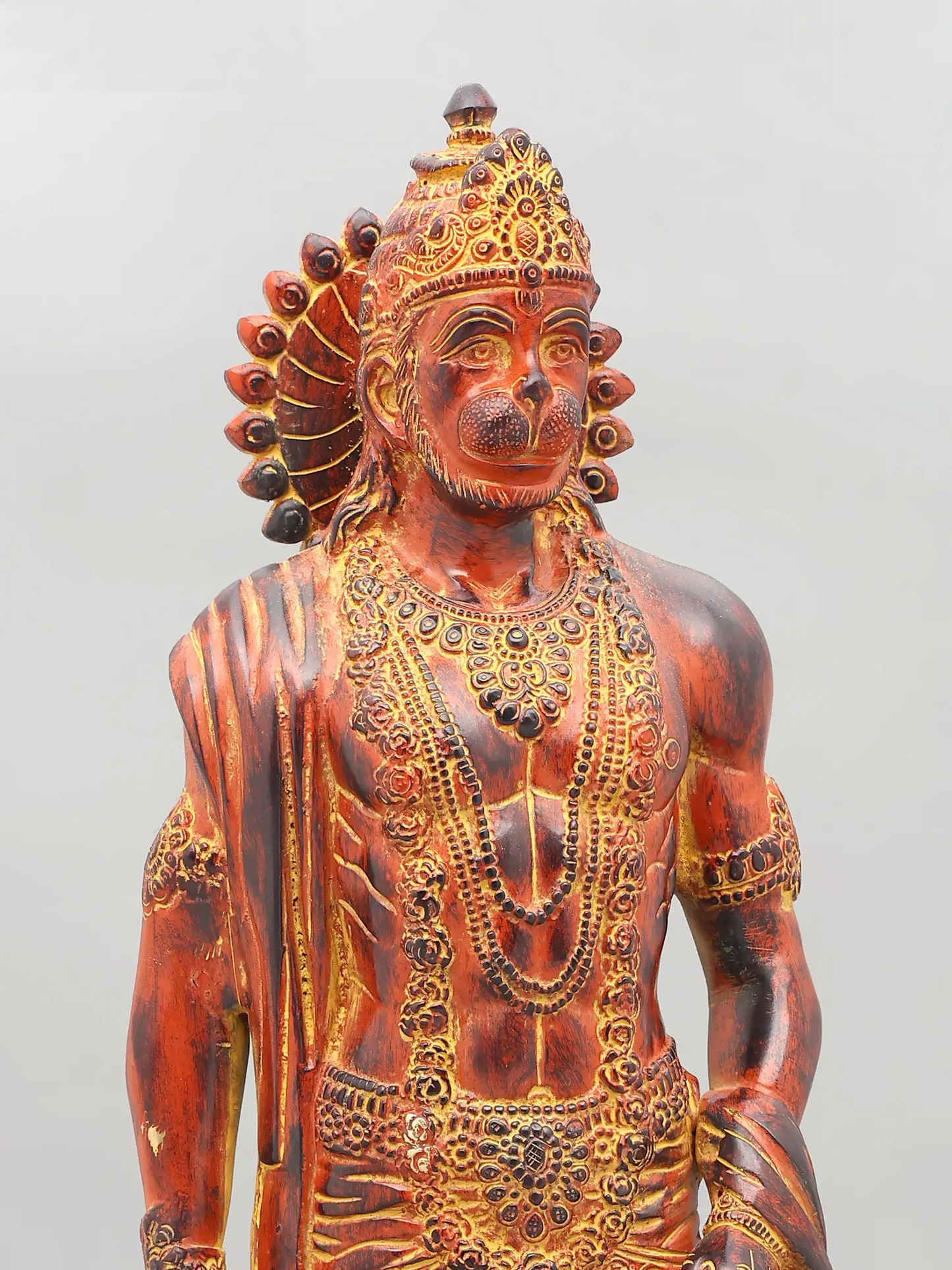 Brassaura® Standing Hanuman with Gada | Brass with Antique Finish | Height 23 Inches & Weight 12 kgs